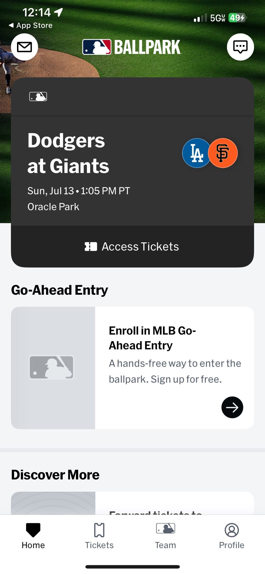 Pair Of Tickets Dodgers Giants 7/13