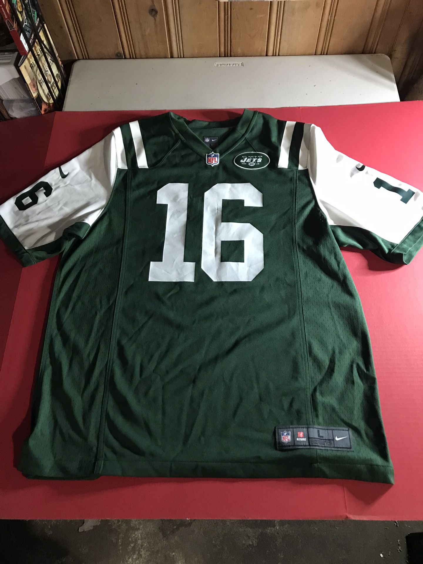 New York Jets Jersey Large Nike Number 16 Saunders