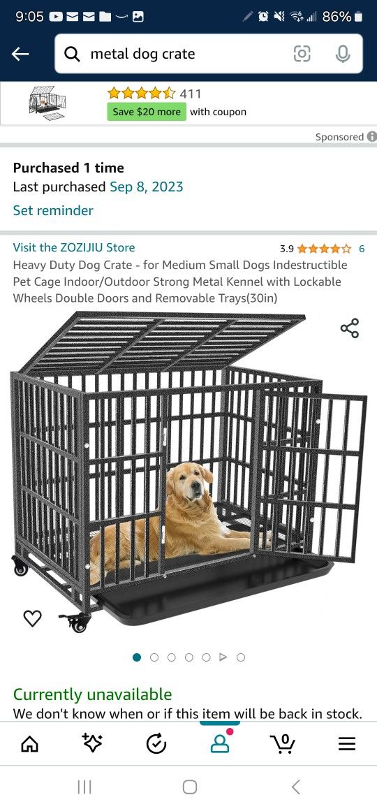 HEAVY DUTY DOG CRATE W/WHEELS