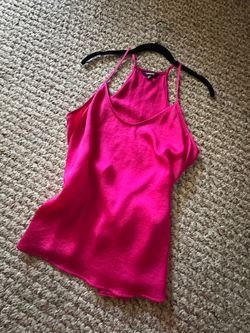 Express Hot Pink Satin Cami Tank Top M