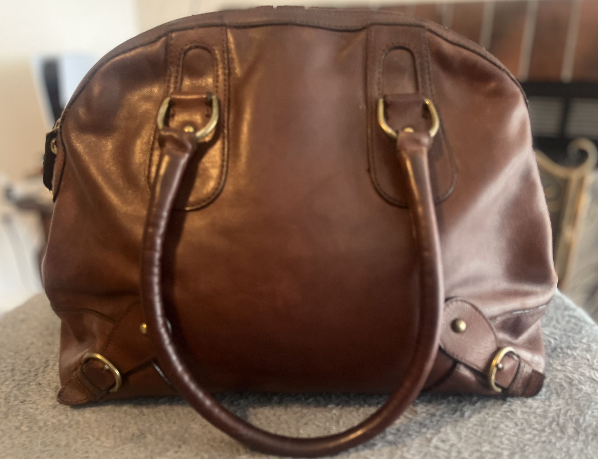 Vintage Brown Leather Banana Republic Oversized Tote Bag 
