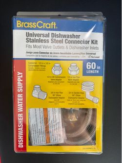 NEW BrassCraft Universal Dishwasher Stainless Steel Connector Kit – 60”