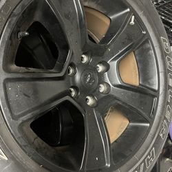 2023 Ram 1500 OEM 20” Black Wheels & Tires – Complete Set OBO