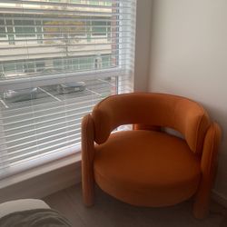 Modern Velvet Accent Chair, Orange