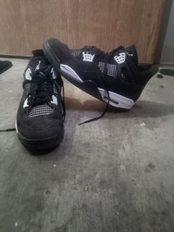 Air Jordan 4 Black and White Sneakers size 13