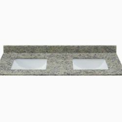 Granite Vanity Top with White Rectangular Double Sink