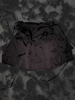Black Pleated High Waisted Corset Ribbon Skirt