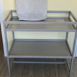 Gray Brand New Changing Table With Mattress