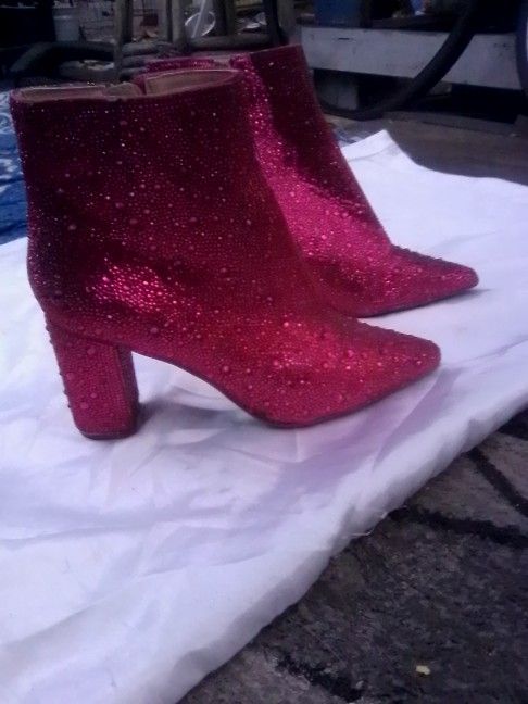 Pink Rhinestone Betsey Johnson Boots