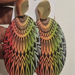 Geometric Design Multicolored Earrings 