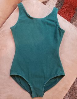 Girls Capezio Hunter Green High Neck Tank Leotard Size I 6/6x