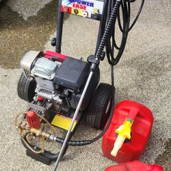 Power Ease Honda GC190 6.0 Red Pressure Washer with 2 Gas Canisters.
