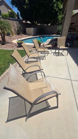 6 Stackable Outdoor Sling Patio Chairs