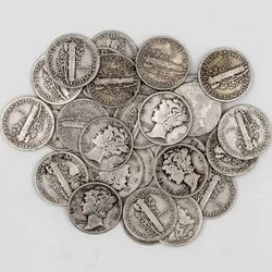 Lot Of 10 Mercury Dimes From 1916 To 1944