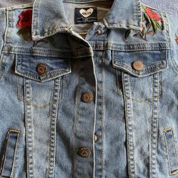 Girls Denim Floral Jacket 