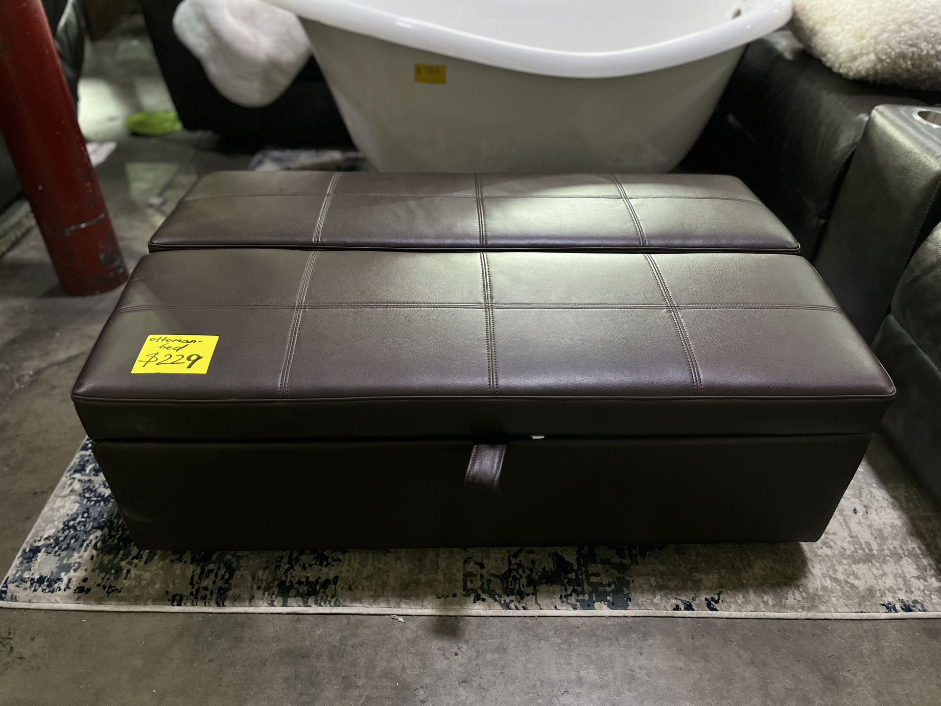 Sleeper Ottoman Bed Leather