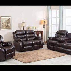 Reclining Sofa And Love Seat Available For Immediate Delivery