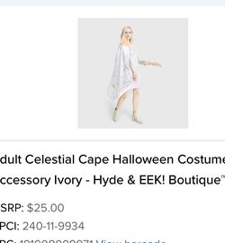 Adult Celestial Cape Halloween Costume