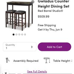 Tall Counter Height Table And Stool Set