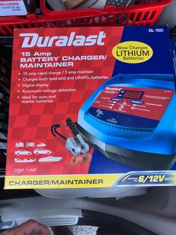 Duralast 15 Amp Battery Charger / Maintainer (DL-15D) – New in Box, Lithium Compatible