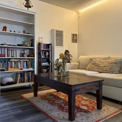 Coffee table wood and stone