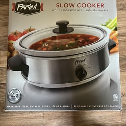 Parini Casserole Cooker - Slow Cooker - Oven Safe Removable Stoneware ~2.5 Quart