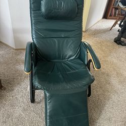 Backsaver Green Leather Chair 