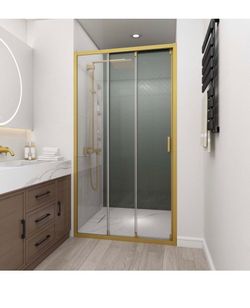 36" W X 78" H 3-Panels Sliding Shower Door,