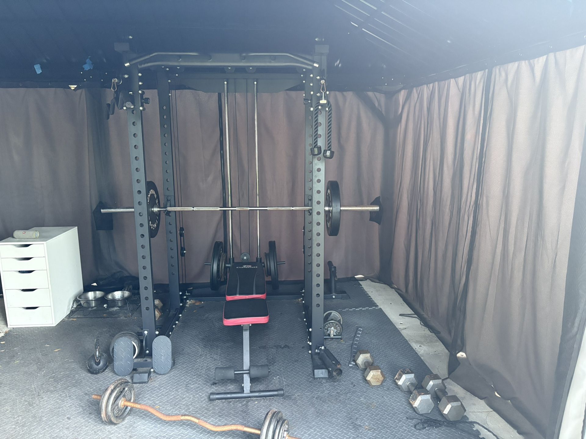 Home Gym Rack Set Bar Weights 