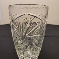 American Brilliant Hobstar/Pinwheel Cut Crystal/Glass Vase, ~1(contact info removed)