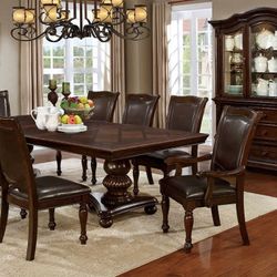 Brand New! 7pc Formal Dining Room Set 😍/ Take It home with Only $39down/ Hablamos Español Y Ofrecemos Financiamiento 🙋🏻‍♂️