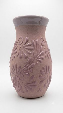Lavender Talavera Style Vase, Made in Mexico