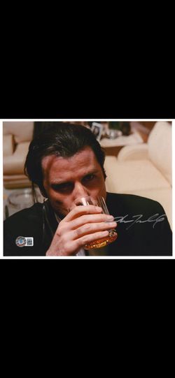 John Travolta Signed Pulp Fiction 8x10 Photo Vincent Vega Autograph Beckett COA