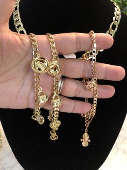Brazilian 18k gold plated charm bracelets