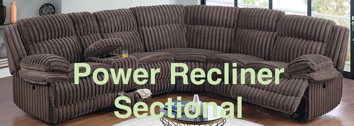 New Corduroy Power Recliner Sectional (Finance and Delivery)