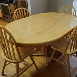 Butcher Block Oval Table With 4 Chairs