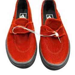 Womens Vans Style 53 Penny Loafers Shoes Sz 5 New Red Velvet VGC 507452