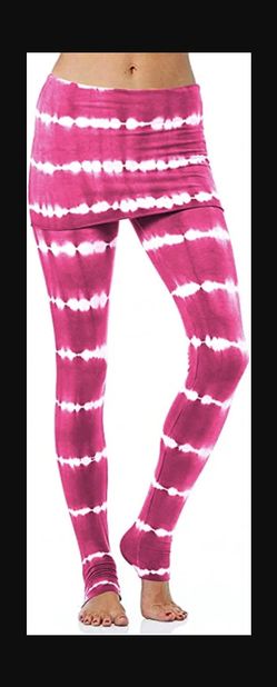 XL & MEDIUM Tie Dye Long Yoga Pants With Skirt 