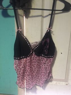 S Betty Boop Rhinestone Pink Cheetah Print Tank Top