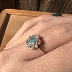 Blue Glass Ring - size 5.5
