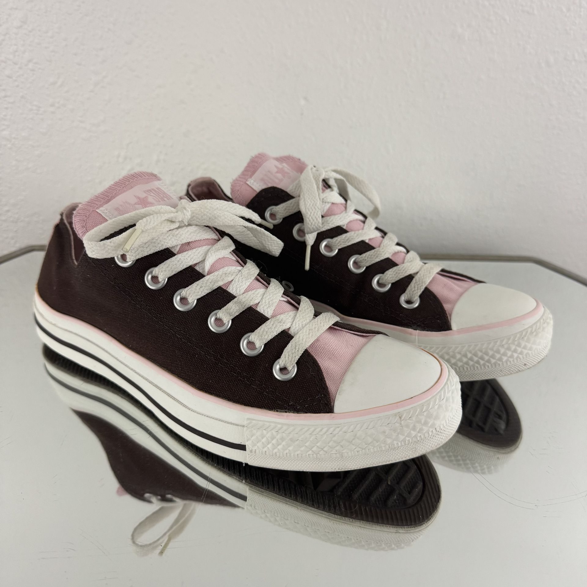 CONVERSE Y2K Vibes Unisex Brown Baby Pink Chuck Taylor All Star Low Top Sneakers