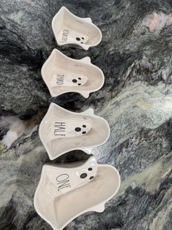 Halloween Ghost Ceramic Measuring Cups Set of 4