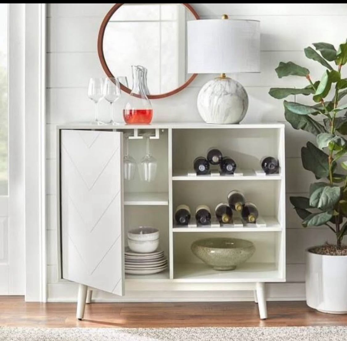 New Wine Storage Buffet Server Modern White