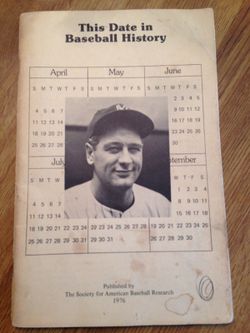 Collectible book THIS DATE IN BASEBALL HISTORY 1976