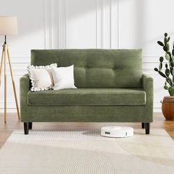 50" Loveseat Sofa,Tool-Free Setup Small Couches,Green - Green