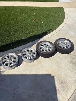 Set of 4 VW EMPI 8-Spoke Polished Wheels with 2 Hankook Tires