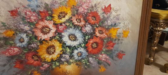 VERY BEAUTIFUL LARGE FRAME CANVAS OIL PAINTING GREAT CONDITION