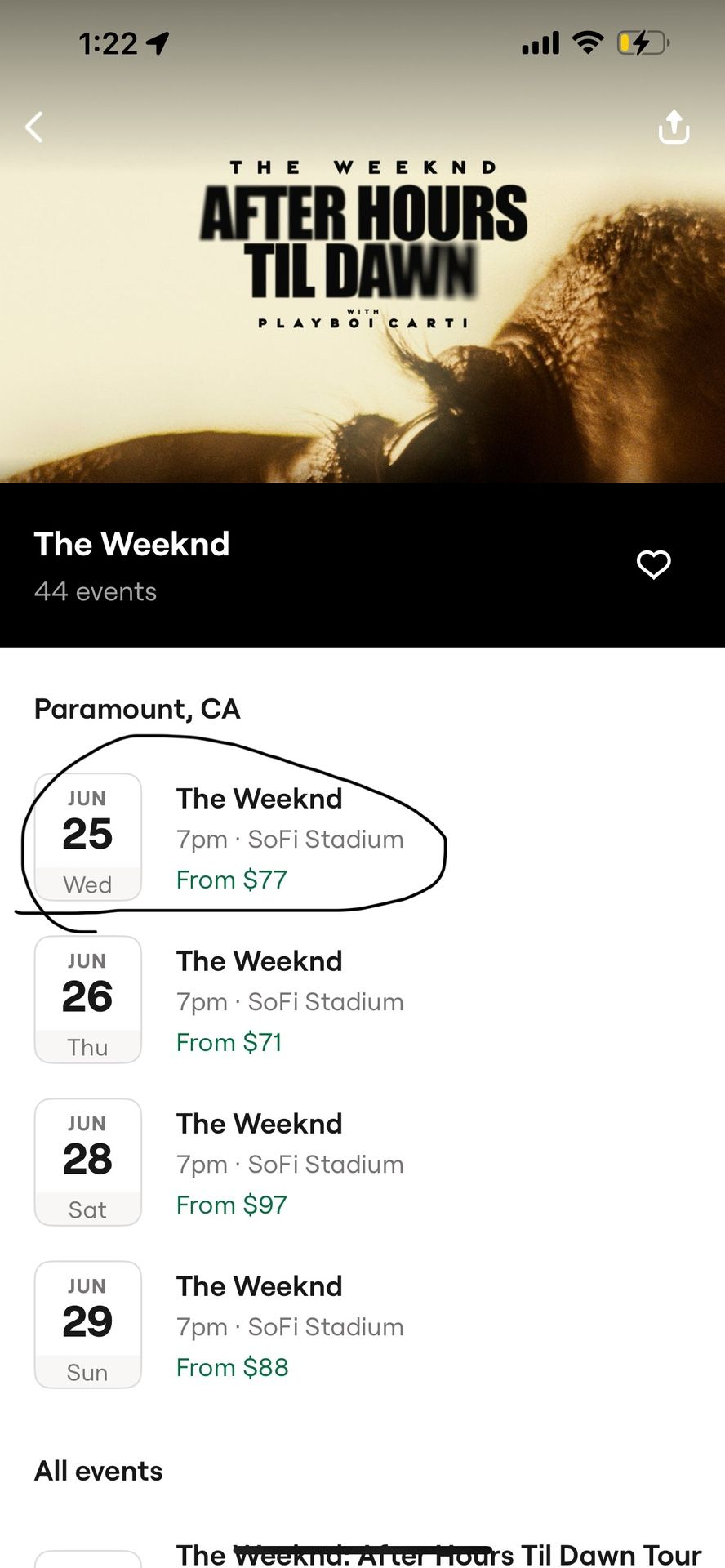 The Weeknd Tickets Wednesday June 25
