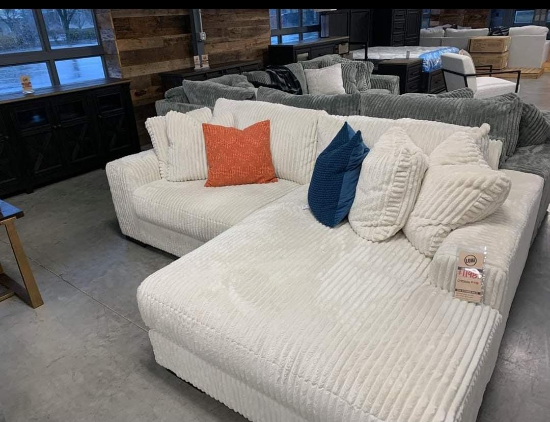 IVORY PLUSH SECTIONAL SOFA COUCH from1249 W TH NTEREST FREE PAYMENT OPT ONS Furniture
