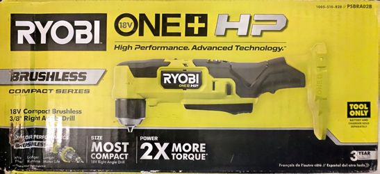 Ryobi  ONE+ HP 18V Brushless Cordless Compact 3/8 in. Right Angle Drill (Tool Only)